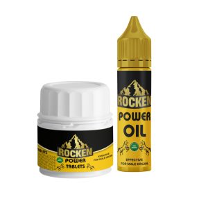 Rocken Power Best Energy Pills for Men (20 Tablets) & Ayurvedic Massage Oil For Men